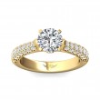 FlyerFit® 18K Yellow Gold Micropave Engagement Ring