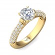 FlyerFit® 18K Yellow Gold Micropave Engagement Ring