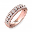 FlyerFit® 14K Pink Gold Micropave Cutdown Wedding Band