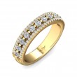 FlyerFit® 18K Yellow Gold Micropave Cutdown Wedding Band