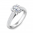 FlyerFit® 14K White Gold Micropave Engagement Ring