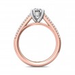 FlyerFit® 18K Pink Gold Shank And White Gold Top Micropave Engagement Ring