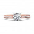 FlyerFit® 14K Pink Gold Shank And White Gold Top Micropave Engagement Ring