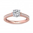 FlyerFit® 14K Pink Gold Shank And White Gold Top Micropave Engagement Ring