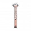 FlyerFit® 14K Pink Gold Shank And White Gold Top Micropave Engagement Ring