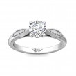 FlyerFit® 14K White Gold Micropave Engagement Ring