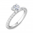 FlyerFit® 14K White Gold Micropave Engagement Ring