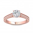 FlyerFit® 18K Pink Gold Micropave Engagement Ring