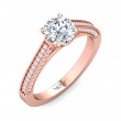 FlyerFit® 18K Pink Gold Micropave Engagement Ring