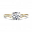 FlyerFit® 18K Yellow Gold Shank And White Gold Top Micropave Engagement Ring