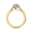 FlyerFit® 18K Yellow Gold Shank And White Gold Top Micropave Engagement Ring