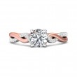 FlyerFit® 18K Pink Gold Shank And White Gold Top Split Shank Engagement Ring