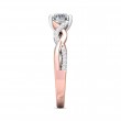 FlyerFit® 18K Pink Gold Shank And White Gold Top Split Shank Engagement Ring