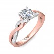 FlyerFit® 18K Pink Gold Shank And White Gold Top Split Shank Engagement Ring