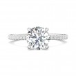 FlyerFit® 18K White Gold Micropave Engagement Ring