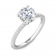 FlyerFit® 18K White Gold Micropave Engagement Ring