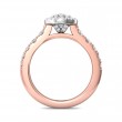 FlyerFit® 18K Pink Gold Shank And White Gold Top Micropave Halo Engagement Ring