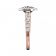 FlyerFit® 18K Pink Gold Shank And White Gold Top Micropave Halo Engagement Ring