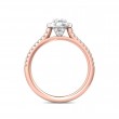 FlyerFit® 18K Pink Gold Shank And White Gold Top Micropave Halo Engagement Ring