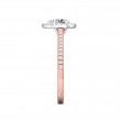 FlyerFit® 18K Pink Gold Shank And White Gold Top Micropave Halo Engagement Ring